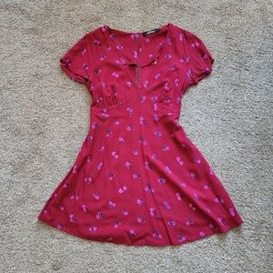 Motel Red Babydoll Dress